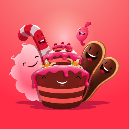 Cute sweets. EPS 10 fileのイラスト素材