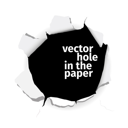 Vector hole in the paper isolated on white background. EPS 10 file.のイラスト素材
