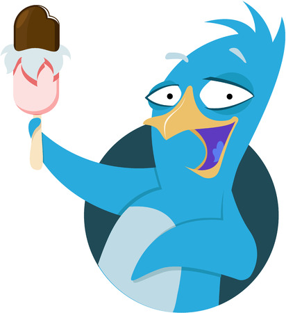 Vector illustration of Funny penguin with ice creamのイラスト素材