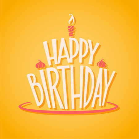 Happy Birthday postcard. EPS 10 fileのイラスト素材