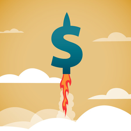 The rapid growth of the dollar. EPS 10 fileのイラスト素材