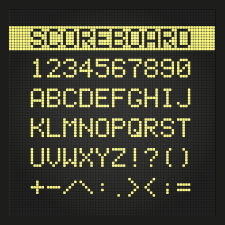 Scoreboard digital font. EPS 10 fileのイラスト素材