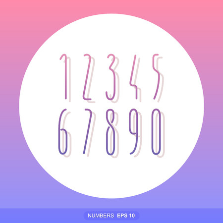 Set of Narrow Numbers vector. EPS 10 fileのイラスト素材
