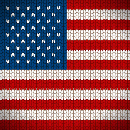Knitted flag of the USA icon. EPS 10 fileのイラスト素材
