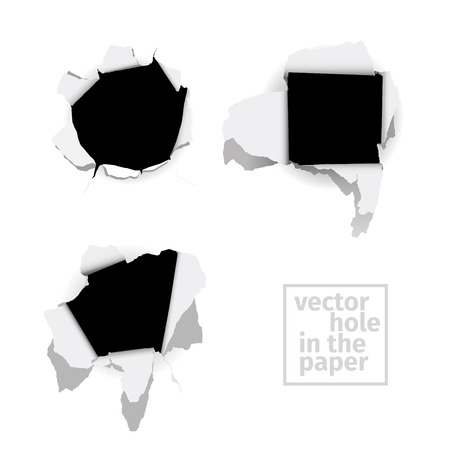 Vector set of the different holes in the paper.のイラスト素材