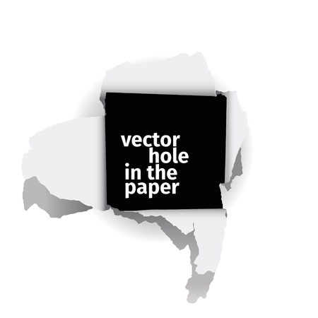 Vector illustration of the square vector hole in the paper.のイラスト素材