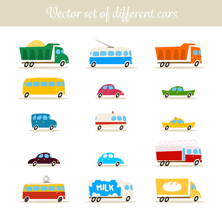 Vector set of different cars.のイラスト素材
