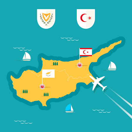 Cyprus map in flat style.のイラスト素材