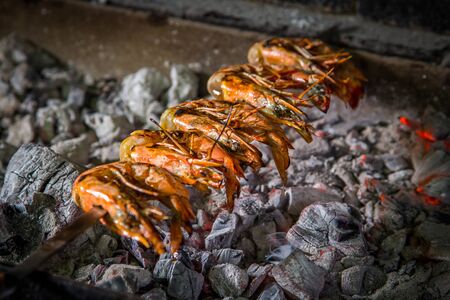 vegetables baked on the grillの写真素材