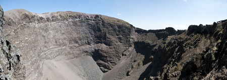 Panorama of the crater of Vesuvius Naples - Italy. Photo is shot in the top.