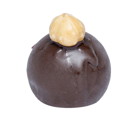 mini ball of ice cream with fruit and nuts of various colors, cropped to still lifeの写真素材