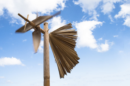 Weathervane with blue skyの写真素材