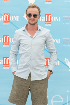 GIFFONI VALLE PIANA (SA) - JULY 21: Actor Tom Felton poses at photocall during the 45th Giffoni Film Festival at Cittadella del Cinema, July 21, 2015 in Salerno, Italy.のeditorial素材
