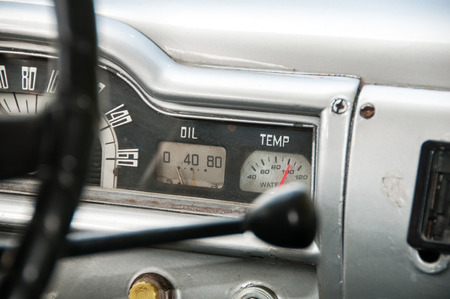 old car dashboard sign ooil and temp - Cuba