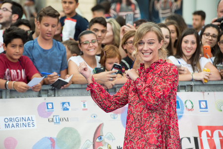 Giffoni Valle Piana, SA, ITALY - July 16, 2016: Actress Antonia Liskova poses at photocall during the 46th Giffoni Film Festivalのeditorial素材