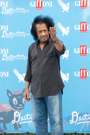 Giffoni Valle Piana, SA, ITALY - July 16, 2016:Musician James Senese poses at photocall during the 46th Giffoni Film Festival.のeditorial素材