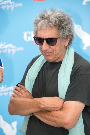 Giffoni Valle Piana, SA, ITALY - July 21, 2016: Musician Eugenio Bennato on blue carpet at Giffoni Film Festival 2016 - on July 21, 2016 in Giffoni Valle Piana, Italy.のeditorial素材