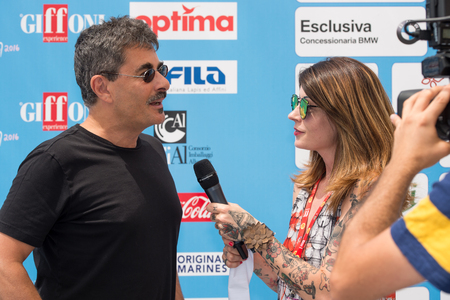 Giffoni Valle Piana, SA, ITALY - July 21, 2016: Director Paolo Genovese on photocall attends at Giffoni Film Festival 2016 - on July 21, 2016 in Giffoni Valle Piana, Italy.のeditorial素材