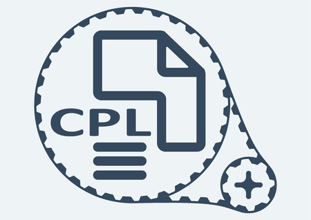 Flat Vector illustration. CPL file extension. CPL Icon Graphic. CPL  symbol. CPL  Icon Art. CPL Icon illustration. CPL  Icon Vector.のイラスト素材
