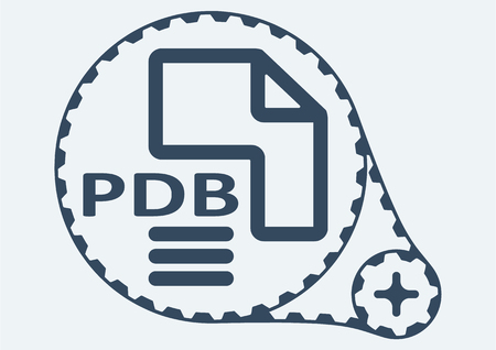 Flat Vector illustration. PDB file extension. PDB Icon Graphic. PDB  symbol. PDB  Icon Art. PDB Icon illustration. PDB  Icon Vector.のイラスト素材