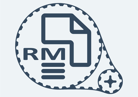 Flat Vector illustration. RM file extension. RM Icon Graphic. RM  symbol. RM  Icon Art. RM Icon illustration. RM  Icon Vector.のイラスト素材