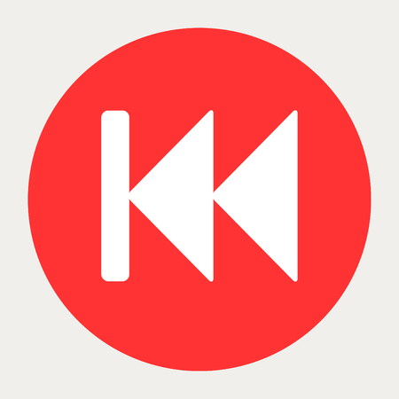 Fast Backward navigation button.Vector illustration.のイラスト素材