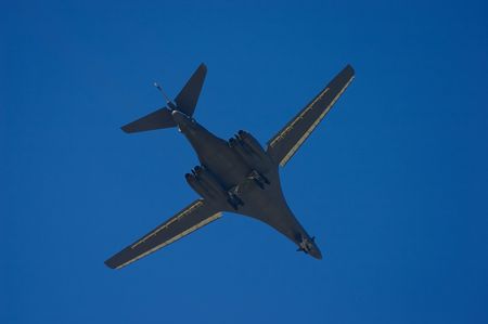 USA bomber B1B in the sky on MAKS 2005の写真素材