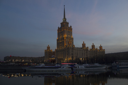 Ukraine hotel at nightのeditorial素材