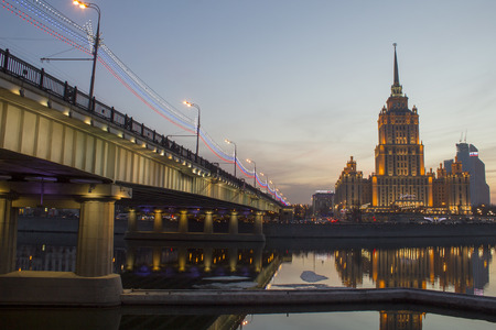 Ukraine hotel at nightのeditorial素材