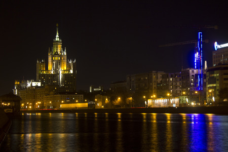 Skyscraper on Kotelnicheskaya embankment. Moscow. Russiaのeditorial素材