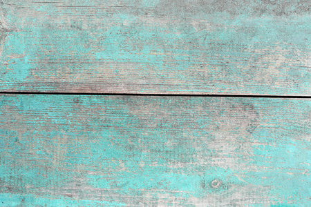 Wooden planks in the old blue paintの写真素材