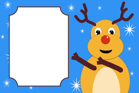 The Christmas deer indicates the place for the text. Funny Christmas deer.の写真素材