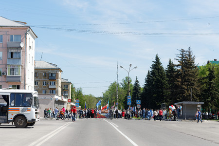 ZHUKOVSKY, RUSSIA - May 09, 2018. The immortal regiment. The celebration of May 9, the day of victory in the Great Patriotic War.のeditorial素材