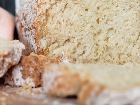 Homemade unleavened bread. Sliced bread. Rustic still life.
