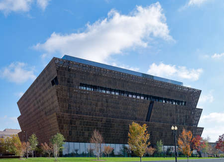 Washington, D.C., USA - November 13, 2017: The National Museum of African American History and Culture, opened in 2016, is located on the National Mall.のeditorial素材