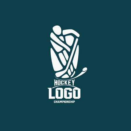 Logo hockey tournament. Hockey logo emblem vector.のイラスト素材