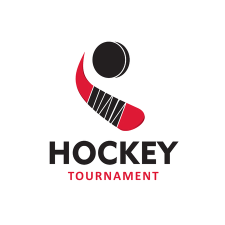 Logo hockey tournament. Hockey logo emblem vector.のイラスト素材