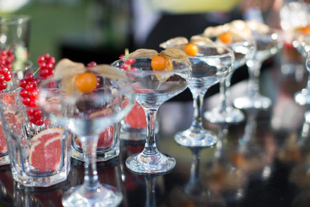 Wedding candy bar with fresh berries decorationの写真素材