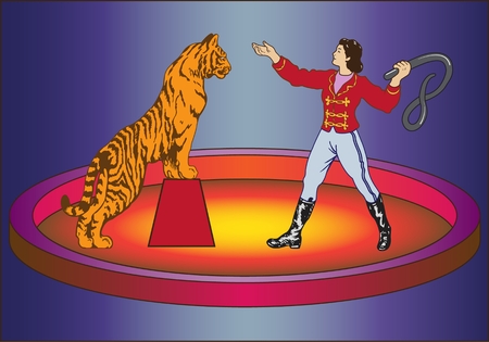 CIRCUS SHOW color vector image of a scene from a circus showのイラスト素材