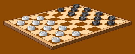CHECKERS GAME color vector image of intellectual board gameのイラスト素材