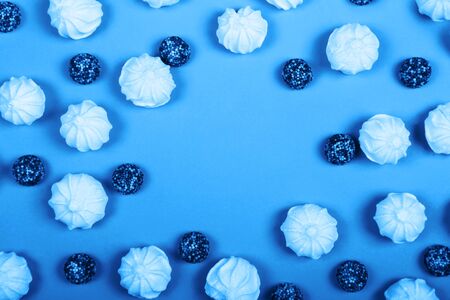 Color trend of year 2020 classic blue. Sweet background patternの写真素材