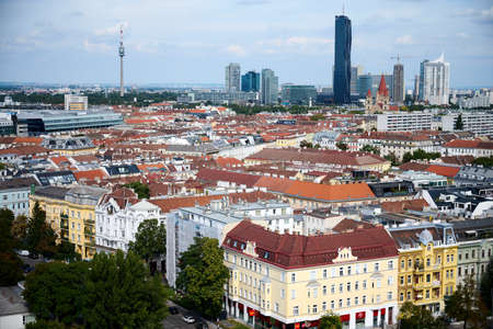 View over Vienna towards the Danube tower.の写真素材