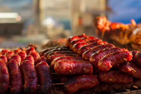 Preparation of spit meat in roastの写真素材