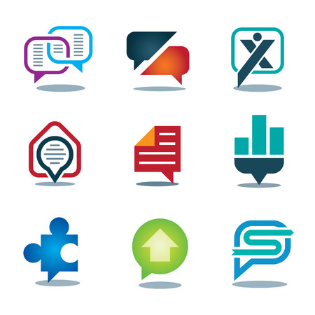New chat conversation message icon set of youth social networkのイラスト素材
