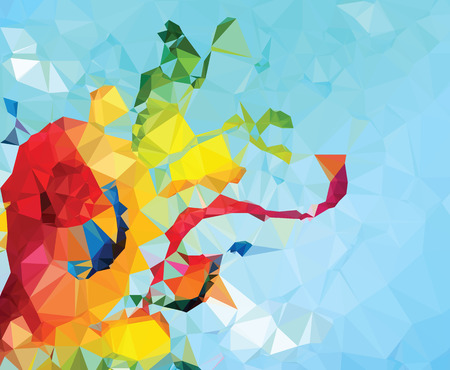 Background abstract triangle geometry pattern color splashのイラスト素材