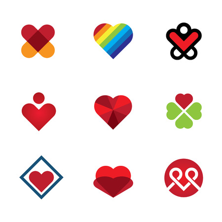 Give love special gift red heart symbol iconのイラスト素材