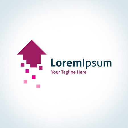 Pink arrow going up logo icon business successのイラスト素材