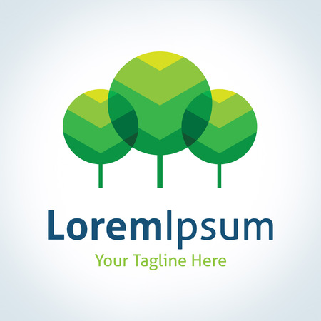 Tree forest eco green environmental nature vector logo iconのイラスト素材