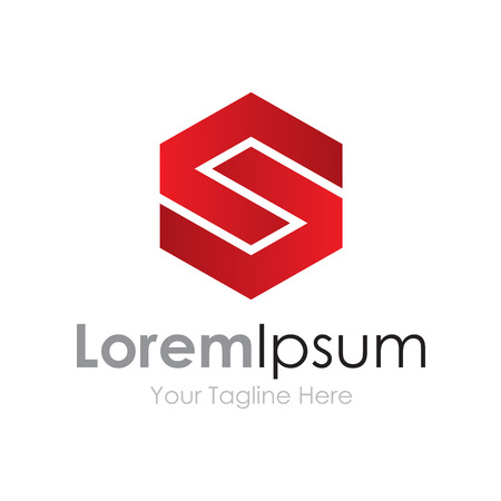 S strong capital red letter business element icon のイラスト素材