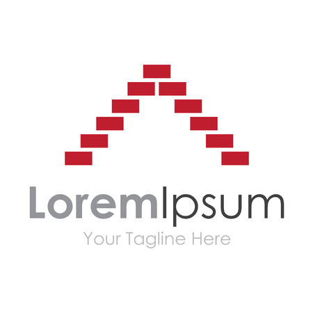 Red brick house roof element icons businessのイラスト素材